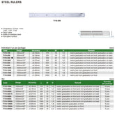 INSIZE Measuring Equipment Insize Stainless Steel Ruler 300mm/12" Range Series 7110-300